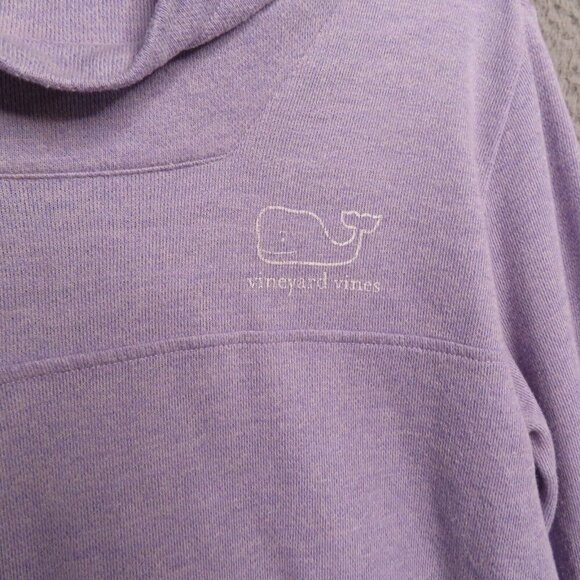 Vineyard Vines Sweatshirt Small Purple Cowl Neck Thumbholes Distressed Pullover - Picture 3 of 10